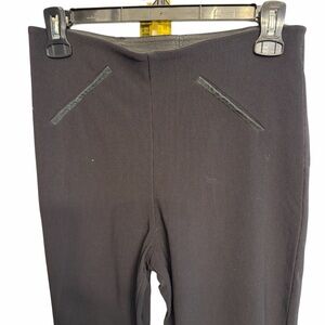 Equestrian medium black  high rise ribbed leggings with zippers calf to ankle